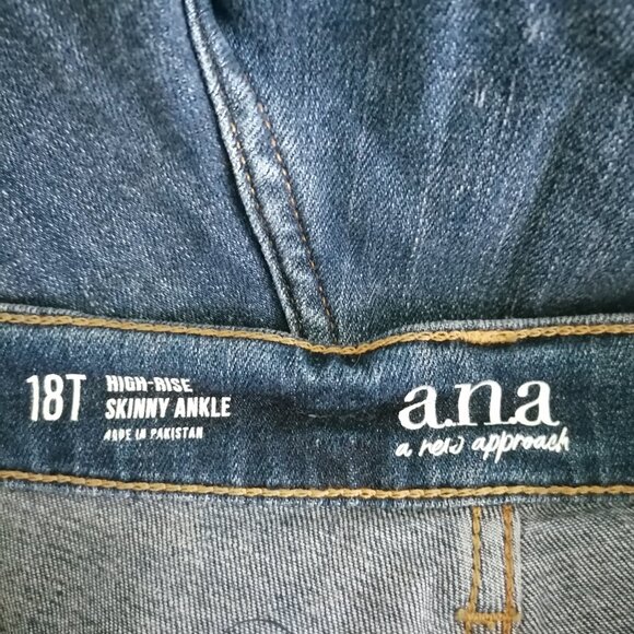 A.N.A. A New Approach Womens Denim Blue High Rise Skinny Ankle Jeans Size 18T - Picture 5 of 6